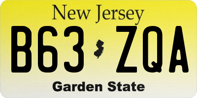 NJ license plate B63ZQA