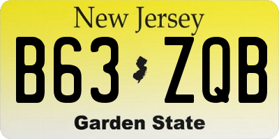 NJ license plate B63ZQB