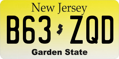 NJ license plate B63ZQD