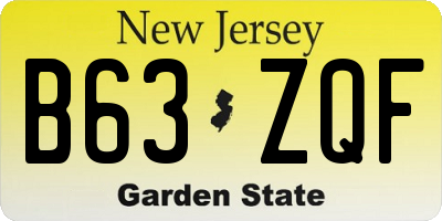 NJ license plate B63ZQF