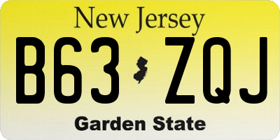 NJ license plate B63ZQJ