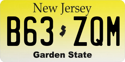 NJ license plate B63ZQM