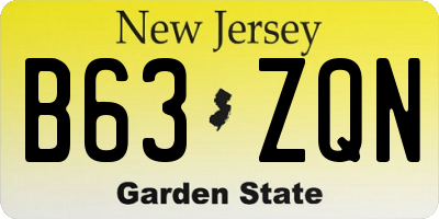 NJ license plate B63ZQN