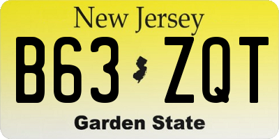 NJ license plate B63ZQT