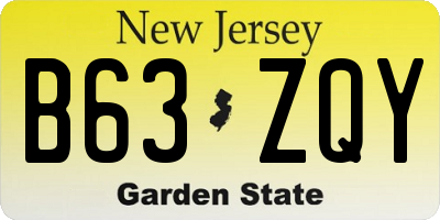 NJ license plate B63ZQY