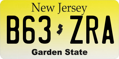 NJ license plate B63ZRA