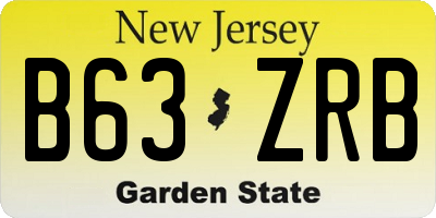 NJ license plate B63ZRB