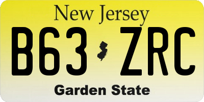 NJ license plate B63ZRC