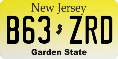 NJ license plate B63ZRD