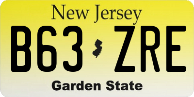 NJ license plate B63ZRE