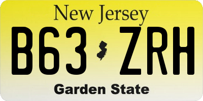 NJ license plate B63ZRH