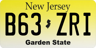 NJ license plate B63ZRI