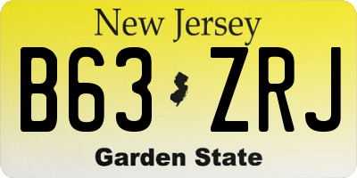 NJ license plate B63ZRJ