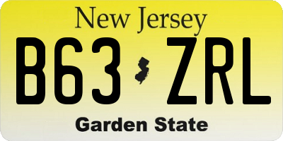 NJ license plate B63ZRL