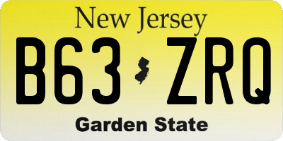 NJ license plate B63ZRQ