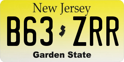 NJ license plate B63ZRR