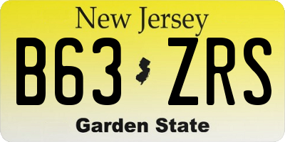 NJ license plate B63ZRS