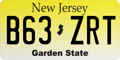 NJ license plate B63ZRT