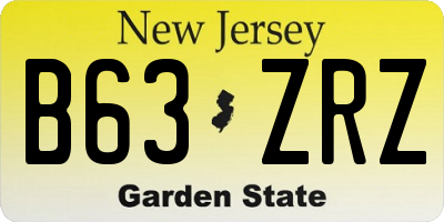 NJ license plate B63ZRZ