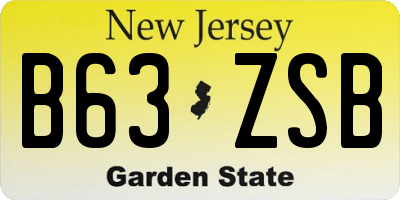 NJ license plate B63ZSB