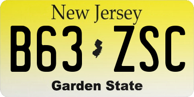 NJ license plate B63ZSC