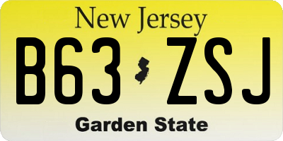 NJ license plate B63ZSJ