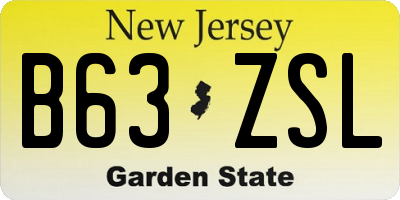 NJ license plate B63ZSL