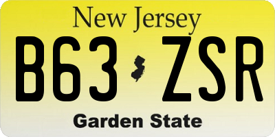 NJ license plate B63ZSR