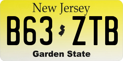 NJ license plate B63ZTB
