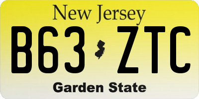 NJ license plate B63ZTC