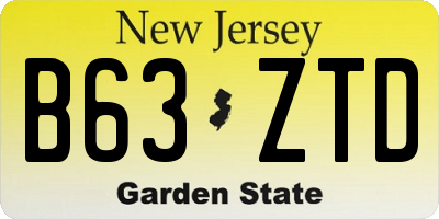NJ license plate B63ZTD