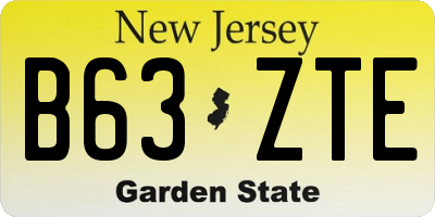 NJ license plate B63ZTE