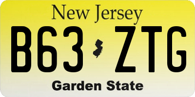NJ license plate B63ZTG