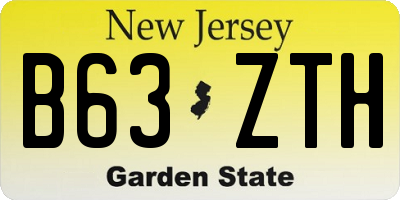 NJ license plate B63ZTH