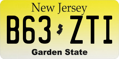 NJ license plate B63ZTI