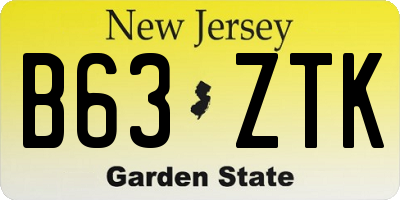 NJ license plate B63ZTK