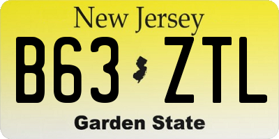 NJ license plate B63ZTL