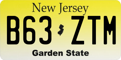 NJ license plate B63ZTM