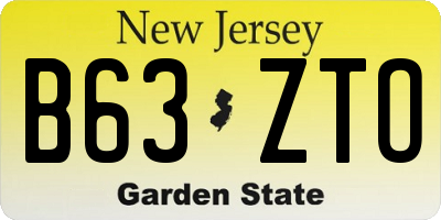NJ license plate B63ZTO