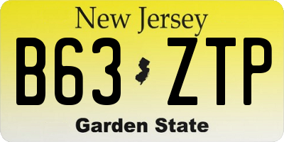 NJ license plate B63ZTP