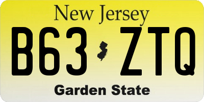 NJ license plate B63ZTQ