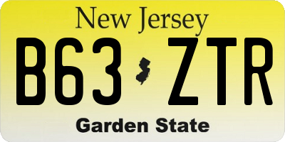 NJ license plate B63ZTR
