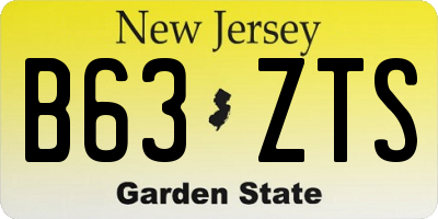 NJ license plate B63ZTS