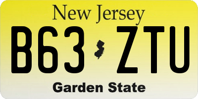 NJ license plate B63ZTU