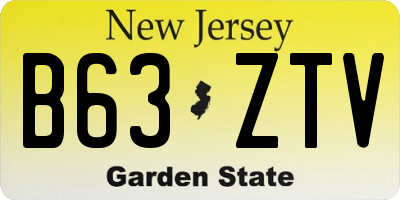 NJ license plate B63ZTV