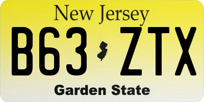 NJ license plate B63ZTX