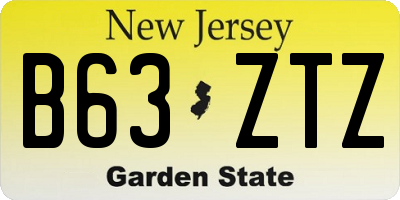 NJ license plate B63ZTZ