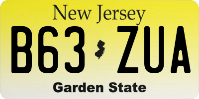 NJ license plate B63ZUA
