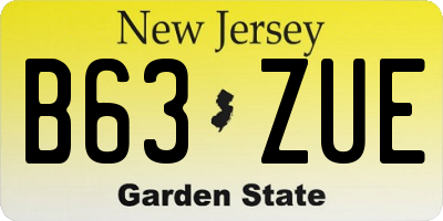 NJ license plate B63ZUE