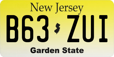 NJ license plate B63ZUI